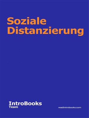 cover image of Soziale Distanzierung